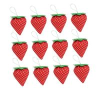 SEWACC 12pcs Strawberry Embroidery Cushion Compact Sewing Pin Holder for Quilting DIY Crafts Portable Needle Organizer for Dressmaker Wedding Christmas Decor