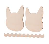 SEWACC 12pcs Unfinished Wood Cat Head Cutouts DIY Painting Crafts for Adults Durable Natural Wooden Slices for Creative Home Decor and Hand Painted Projects