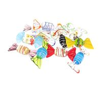 SEWACC 12pcs Vintage Glass Candy Decorations for Tea Party Home Christmas Festive Occasions Glass Candy Sweets Ornaments Random Style