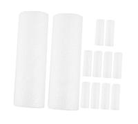 SEWACC 12PCS White Polystyrene Foam Tubes Cylindrical Craft Materials for DIY Floral Arrangements Wreath Bases Decorations and Educational Art Projects with Smooth Paintable Surface