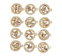SEWACC 12pcs Zodiac Hanging Ornaments DIY Fashion Pendant Unique Handmade Jewelry Pendants for Craft Lovers Beautiful Charms for Necklaces and Accessories
