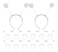 SEWACC 14pcs Silver Martian Alien Antenna Headband with Foam Balls | Space Themed Design with Shimmering Sparkle Effect, Soft Silicone Base, for Costumes and Photo Sessions