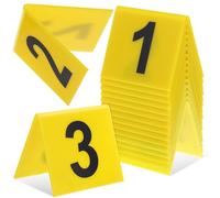 SEWACC 15 Pcs Evidence Markers, Crime Scene Markers, Yellow Plastic Table Numbers, 1-15 Set, 2.48 x 2.16 x 1.77 Inch, Multi-Function Desk Number Markers for Restaurant, Game Supplies, Decor