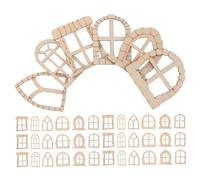 SEWACC 150pcs Mini Wooden Garden Doors Fairy Door Windows Diy Unfinished Fairy House Kit Accessories