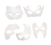 SEWACC 15pcs Blank Paper Masks Paintable DIY Masquerade Masks for Halloween Mardi Gras Cosplay Parties Elegant Design Reusable for Group Activities