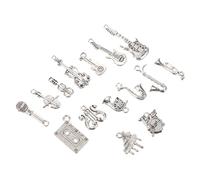 SEWACC 15pcs Musical Instrument Pendants Mixed Style Craft Necklace Charms for DIY Jewelry Making Lightweight Music Accessories for Bracelet Violin Guitar Lovers