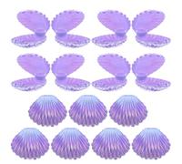 SEWACC 15pcs Shell Candy Box Sea Shells Storage Case for Wedding Birthday Party Favors Plastic Containers as Ring Bearer Box