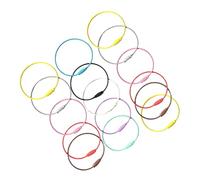 SEWACC 16Pcs Stainless Steel Cable Rings Keychain for Luggage Tags and Keyring Keepers Coated Wire with Threaded Barrel Connectors Multi-Functional Colorful Key Holders for Random Color