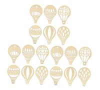 SEWACC 18Pcs Natural Wood Hot Air Balloon Cutouts Durable Wooden Slices for DIY Crafts Painting Materials Teen Art Projects Home Party Decorations Gift