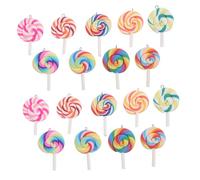 SEWACC 18pcs Rainbow Lollipop Pendant Charms Cute DIY Jewelry Making Supplies for Candy Necklace Accessories Colorful Ornaments for Party Decorations