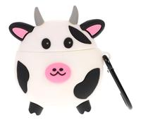 SEWACC 1Pc Cartoon Cow Silicone Earbuds Case Protective Cover for Wireless Earpieces Compatible with Airpods Cute Cow Shape Durable Silicone Adorable Earbuds Protector Random Color