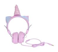 SEWACC 1pc Cartoon Unicorn Headphones Pink Headset with Microphone Lightweight Comfortable Safe Volume Limit for Online Lessons Games Movies