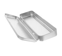 SEWACC 1pc Man Box Pen Storage Box Iron Pencil Case Rectangular Frosted Single-Layer Pencil Container for Boys Students