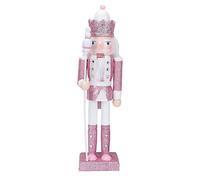 SEWACC 1Pc Pink Christmas Nutcracker Figures Crafts Decor Funny Wooden Nutcracker Soldier Puppet Crafts for Christmas Party Decorations Wooden Figure Xmas Tree Ornament