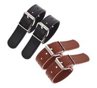 SEWACC 2 Pairs Adjustable Pu and Aluminum Alloy Bicycle Basket Straps with Strong Load-bearing Capacity and Elegant Delicate Design, for Securing Front Bike Baskets on Adult Electric