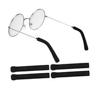 SEWACC 2 Pairs Stretchy Knit Eyeglasses Arm Covers Slip Glasses Temple Cushions for Enhanced Comfort Grip Protects Temples From Damage Black Regular Fit Approx