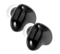 SEWACC 2 pcs Heart Shaped Toilet Button Assistant Tool Black Ceramic Flush Button Tops Durable Copper Toilet Tank Parts Easy Install Bathroom Accessory for Convenient Operation