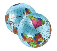 SEWACC 2 Pcs Inflatable Globe Ball World Map for Educational Geography Learning Tool Lightweight Portable Fun for Travel and Play