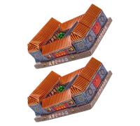 SEWACC 2 Pcs Sacrifice Paper House for Ancestor Worship 3D Burning Ghost Paper House Funeral Supply for Qingming Festival Rituals