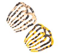 SEWACC 2 Pcs Vintage Seven-Tooth Hair Combs Set Acetate Multipurpose Hair Accessories for Women Deep Tortoiseshell Light Tortoiseshell Styling Side Combs for Updos and