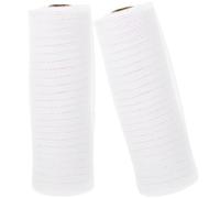 SEWACC 2 Rolls Decorative Floral DIY Poly Burlap Mesh 10 Inches Fabric Tulle Spool Glitter Mesh Ribbon Wreath Organza Fabric Tulle Grid Baby White Packaging Tape Plastic