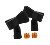 SEWACC 2 Sets Adjustable Microphone Holder Clips with Copper Threads Mic Stand Clamp with Male to Female Adapter Secure Fit for Handheld Microphones Live Streaming Recording and Speeches