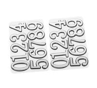 SEWACC 2 Sets House Number Sticker Mailbox Number Stickers Trash Can House Letters for Outside Sticky for Bins Stick on Self Adhesive Door Silver Plastic