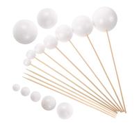 SEWACC 2 Sets Solar System Project Kit 7 Sized Foam Balls and 5 Bamboo Sticks Each, Lightweight and Easy Painting Planet Model Craft Supplies for School Project Materials and Handcraft