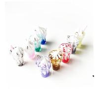 SEWACC 20 Pcs DIY Ice Cream Milk Tea Cup Resin Pendant Charms for Jewelry Making Mixed Colors Cute Craft Accessories for Earrings Bracelets Necklaces Keychains