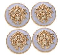 SEWACC 20 pcs Vintage Metal Buttons for Coats and Jackets Decorative Metal Buttons for Suits and Uniforms Resistant Sturdy Sewing Accessories White Gold Finish