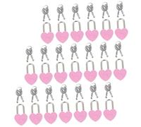 SEWACC 20 Sets Mini Heart Shaped Padlocks with Keys Small Decorative Locks for Diaries Suitcases Gift Boxes Handbags and Couple Wishing Locks for Valentine Day and Daily Use