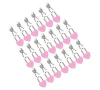 SEWACC 20 Sets Mini Heart Shaped Padlocks with Keys Small Locks for Luggage Backpacks Diaries Suitcases Jewelry Boxes for Travel Schoolbags and Wishing Trees Sturdy Material