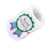 SEWACC 200PCS Birthday Badge Decals Self Adhesive Happy Birthday Stickers for Classroom Party Decoration Scrapbooking Cards Vibrant Color Easy Peel