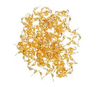 SEWACC 200pcs Gold Foldover Bead Tips Connector Clasp End Crimps for DIY Jewelry Making Secure Double Headed End Caps for Bracelets and Necklaces Multifunctional Craft Supplies with Easy
