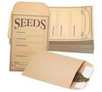 SEWACC 200pcs Mini Kraft Paper Envelopes Self Sealing Flap Storage Bags for Cash Letter and Seed Packing Lightweight Easy to Store for Crafting and Organizing