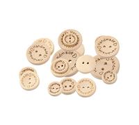 SEWACC 200pcs Wooden Buttons for Clothes Natural Wood Heart Shaped Decorative Fasteners Smooth Cloth Decor Craft Supplies for Sewing and DIY Projects