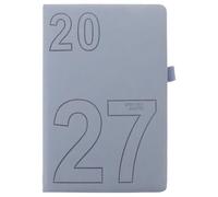 SEWACC 2027 Daily Planner Notebook A5 Size 8x6 with Pen Holder and Fixed Daily Schedule Layout, Paper Pu Material, Blue Cover for Business Agenda and Study, Time Management Planner