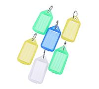 SEWACC 20pcs Colorful Plastic Key Fobs with Metal Rings Key Tags Id Labels for Luggage Pet Name Tags Random Colors for Office Hotels Agents Random Color