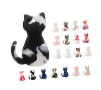 SEWACC 20pcs Diy Cartoon Cat Pendant Key Chain Making Supplies Charm Jewelry Decorative Pendant for Cat Lovers