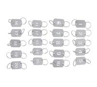 SEWACC 20Pcs Hollow Stainless Steel Number Tags with Key Rings Double-Hole Metal Key Id Tags 1-20 for House Lockers Dormitory and Office Use