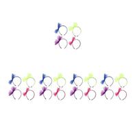 SEWACC 20pcs Lace Bow Headbands for Women Elasticated Adorable Hair Accessories in Purple Rose Red Neon Green Royal Blue for Party Dance and Casual Wear