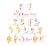 SEWACC 20Pcs Mini Cartoon Resin Unicorn Rainbow Cloud Pendants DIY Jewelry Making Charms for Necklace Bracelet Earrings Crafting