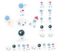 SEWACC 20pcs Mini Rocket Astronaut Decoration Spaceman Charm Diy Accessories for Phone Case Decor Resin Adornment Space Theme Bedroom Accessories