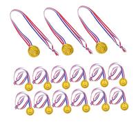 SEWACC 20pcs Plastic Winner Medals with Crown Design Ribbon Necklace Lightweight Classroom Rewards for Kindergarten Graduation Sports Competitions Talent Shows Party Prizes
