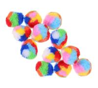 SEWACC 20pcs Rainbow Cat Balls Soft Plush Pom Pom Puff for Kitten Interactive Play Chewing Exercise Indoor Pet Training