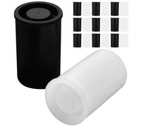 SEWACC 20pcs Reusable Film Canisters with Lids Small Plastic Containers 35mm Film Camera Storage Case for Photography Enthusiasts Black and White