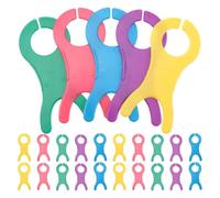 SEWACC 20pcs Small Plastic Yarn Bobbin Organizer Thread Weave Winder Boards for Sewing Knitting Cross Stitch Craft Projects with Design