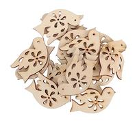 SEWACC 20pcs Unfinished Wood Peace Dove Slices Lightweight Hollow DIY Bird Ornaments for Painting Crafting Home Decor Wooden Chips