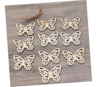 SEWACC 20pcs Unfinished Wooden Butterfly Craft Blanks DIY Wood Chips for Kindergarten Creative Art Projects Natural Wood Shapes for and Home Decor
