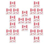 SEWACC 20pcs Waterproof Canada Flag Temporary Tattoos for Face and Body, Ultrathin Texture Suitable for Skin Types, Water Transfer Paper with Maple Leaf Shape, for Events and Party